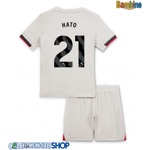 Maglie da calcio Chelsea Jorrel Hato #21 Seconda Maglia Bambino 2025-26 Manica Corta + Pantaloni corti)